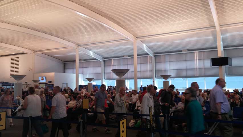 Queuing for Check In - Ocean Terminal