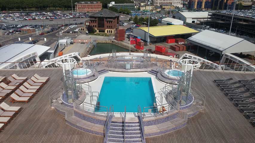 Cunard's Queen Mary 2 Aft Swimming Pools